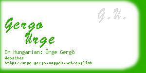 gergo urge business card