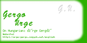 gergo urge business card